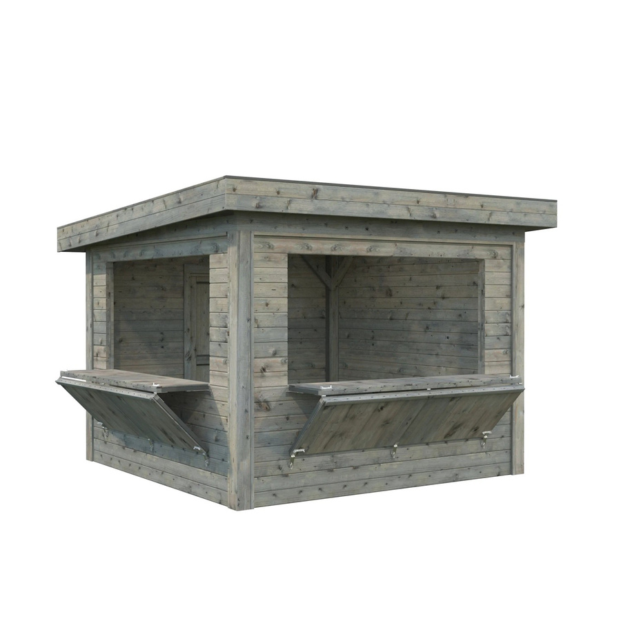 Marktstand PALMAKO Lenna Set 305 aus Fichtenholz in Grau, B/T/H: 300 x 300 x 245 cm - Bild 2