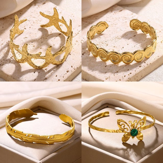 ETCAVCE Armreif Edelstahl, Goldfarben, Damen - Bild 1
