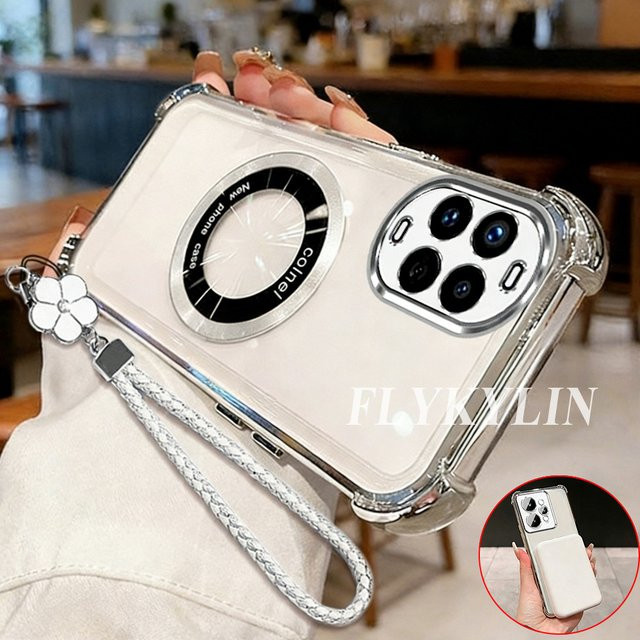 FLYKYLIN Transparente Handyhülle mit Vierblättrigem Kleeblatt und Magnetischer Aufladung für Honor Magic 8 7 Lite X9C X6B X6C X8A X8B X8C X7D - Bild 1