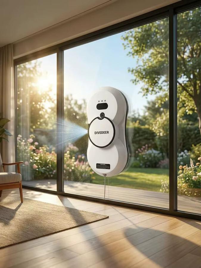 DIVEDEER Wasserspray-Fensterreinigungsroboter mit bürstenlosem Motor und intelligenter Sprühfunktion in Schwarz oder Weiß - Bild 1