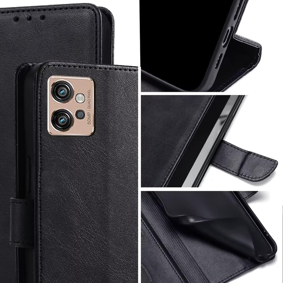 Magnetische Business Brieftasche als Flip Case für Motorola G71S G82 G52 G32 G22 G41 G31 G60S G30 G20 G10 mit Abdeckung und Standfunktion in Schwarz - Bild 3