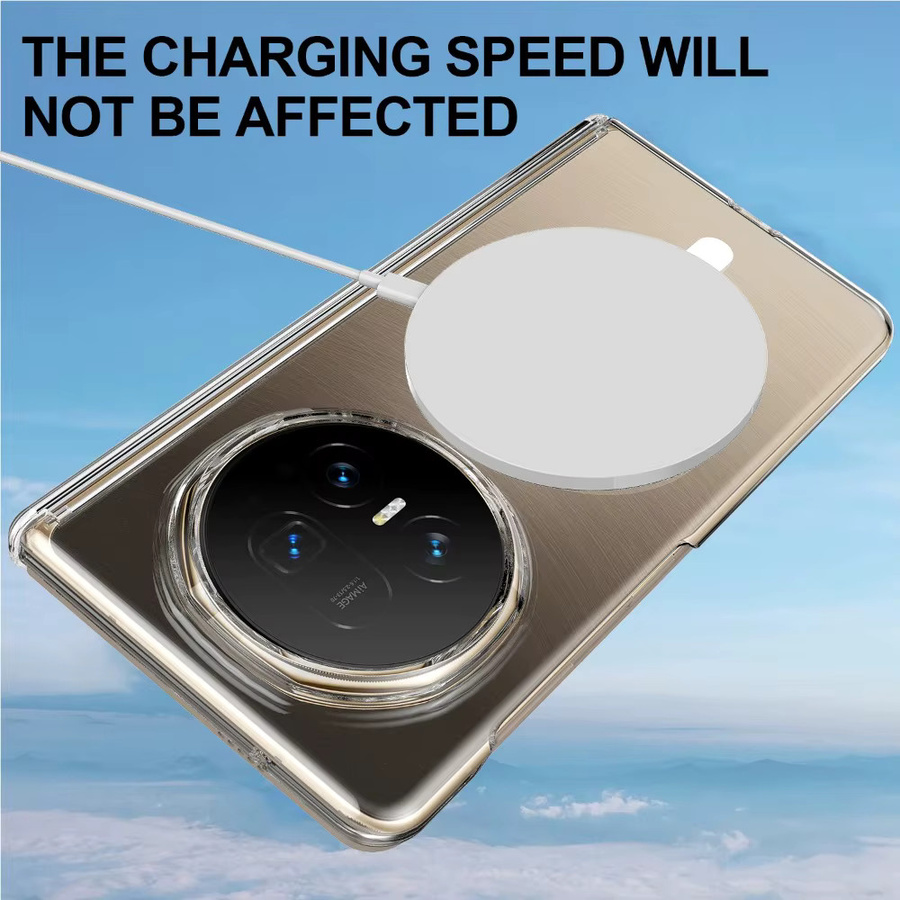 Transparente magnetische ultradünne Handyhülle für Honor Magic V5 V3 Vs3 mit Wireless Charging und Anti-Drop Schutz, Weiß - Bild 4
