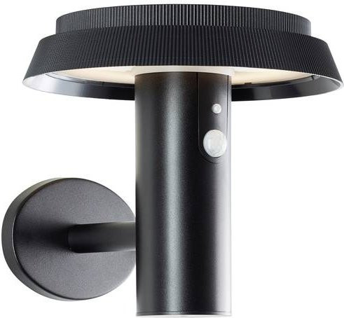 Brilliant Alvero Solar-Außenwandleuchte mit Bewegungsmelder, LED, 500 lm, Warmweiß, Schwarz, Metall, Höhe: 21 cm - Bild 1