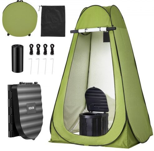 VEVOR Tragbares Camping-Toiletten-Set mit faltbarer Privatsphäre-Zelt und Tragetaschen für Outdoor, Reisen und Wohnmobile, Belastbarkeit bis 150 kg - Bild 1