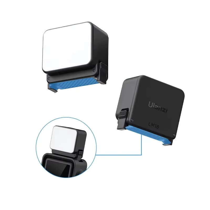 Ulanzi LM18 Mini-LED-Videoleuchte in Schwarz für DJI Osmo Action 5/4/3 und Pocket 3 mit 5600 K Farbtemperatur und IPX5 Wasserdichtigkeit - Bild 2
