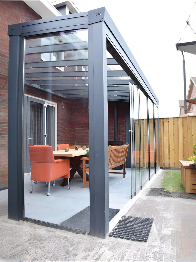 Moderne Aluminium Schiebetür in Anthrazit mit Doppelverglasung für Terrasse und Sonnenraum - Bild 2