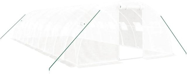 Furnicato Gewächshaus mit Stahlrahmen in Weiß, Fläche: 40 m², B/T/H: 10 x 4 x 2 m - Bild 1