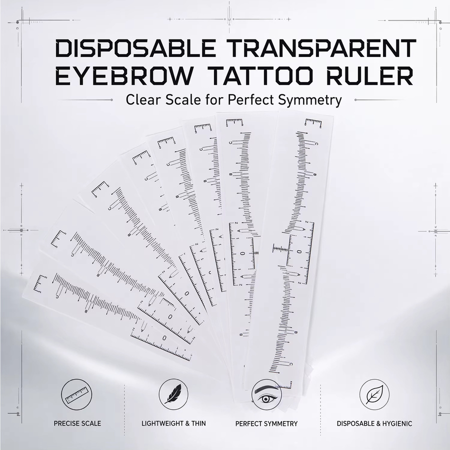 JC TATTOO Augenbrauen-Tattoo-Lineal, transparente Schablone, flexible Skala - Bild 2