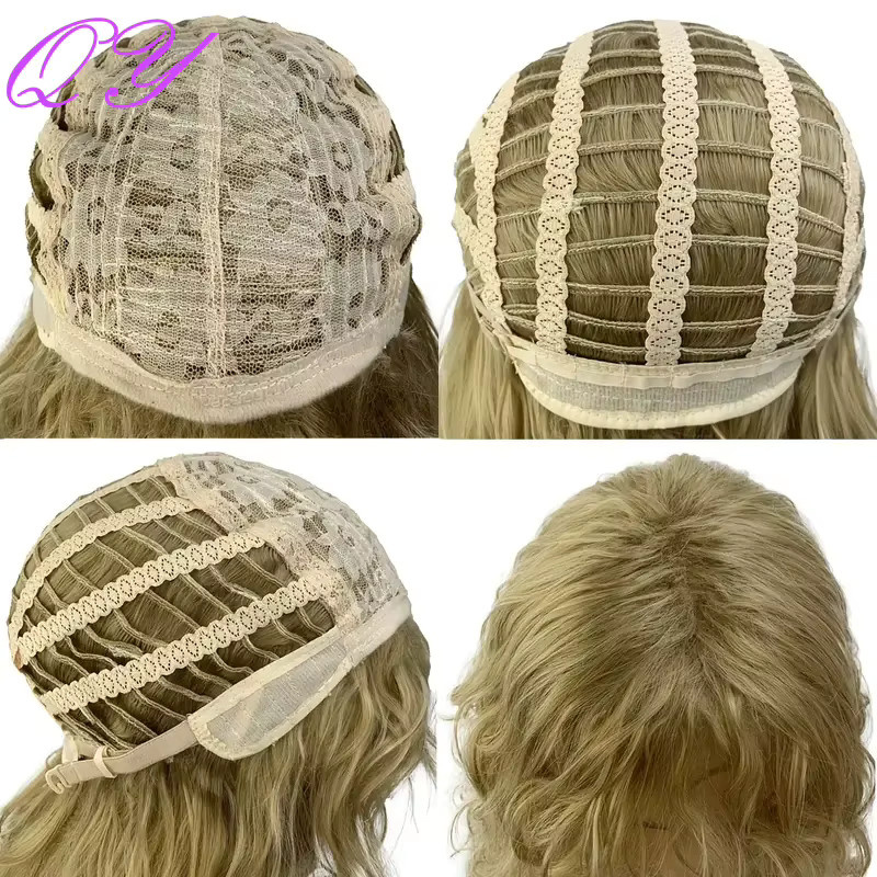 IQRYR WIG Herrenperücke, synthetisch, dunkelbraun, lockig mit Pony - Bild 2