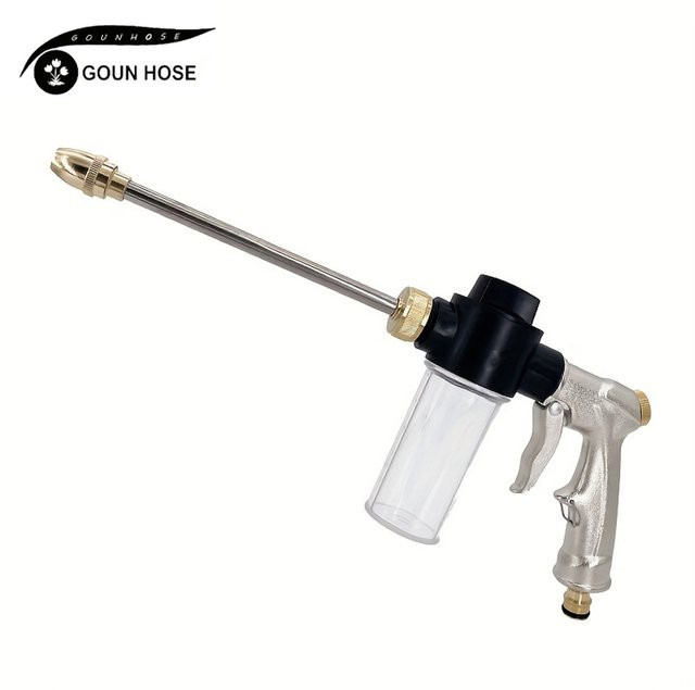 GOUN HOSE Hochdruck-Wasserpistole in Schwarz und Silber für die Autoreinigung und Gartenbewässerung - Bild 1