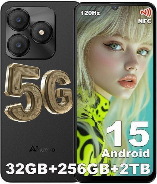 Ainuevo Neo S25 Pro Smartphone 5G Schwarz mit 256 GB Speicher, 6,75 Zoll Display, 120Hz, 5280mAh Akku, Android 15 und NFC - Bild 1