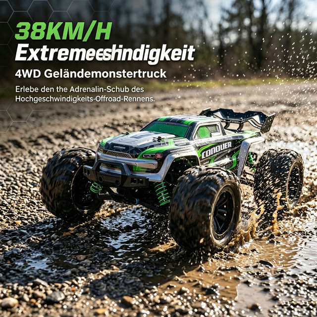 WLtoys 4WD RC Auto, 1:16, Allrad Geländewagen, mit LED, ferngesteuert - Bild 1