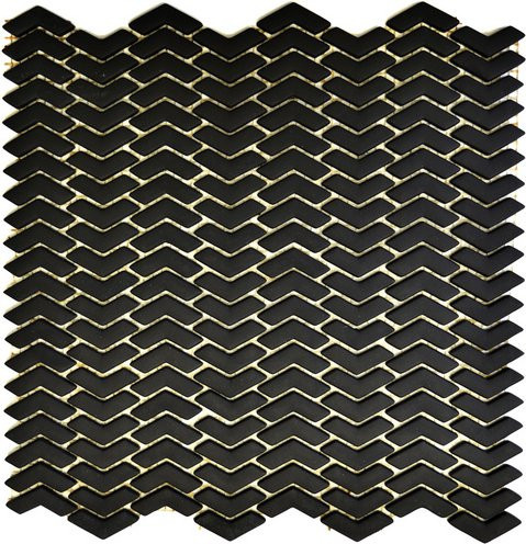 HuH Mosaik Mosaikfliese Cuba aus Glas in Schwarz als Wandbelag oder Bodenbelag, Breite: 29,5 cm, Länge: 29 cm - Bild 1