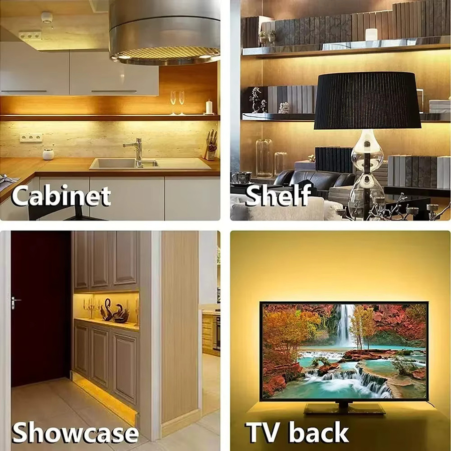 Smart USB LED Streifen mit Hand-Scan-Sensor und Dimmer, Warmweiß, DC 5V Hintergrundbeleuchtung für TV und Wohnbereich - Bild 4