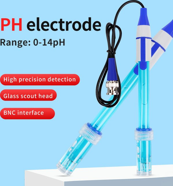 JUANJUAN PH Elektrode Sensor Sonde mit BNC Stecker in Blau für Labor, Industrie und Wasseranalysen - Bild 1