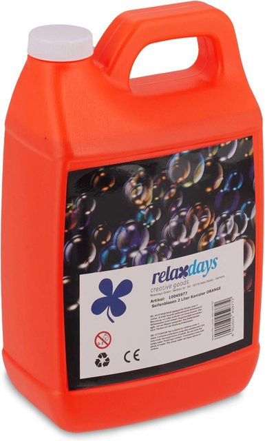 Relaxdays Seifenblasen Nachfüllkanister Kunststoff Orange Wiederverschließbar - Bild 1