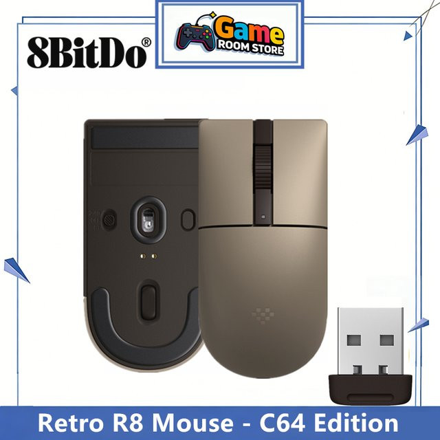 8BitDo Retro R8 Gaming-Maus C64 Edition in Beige mit Bluetooth und 2.4G Konnektivität - Bild 1