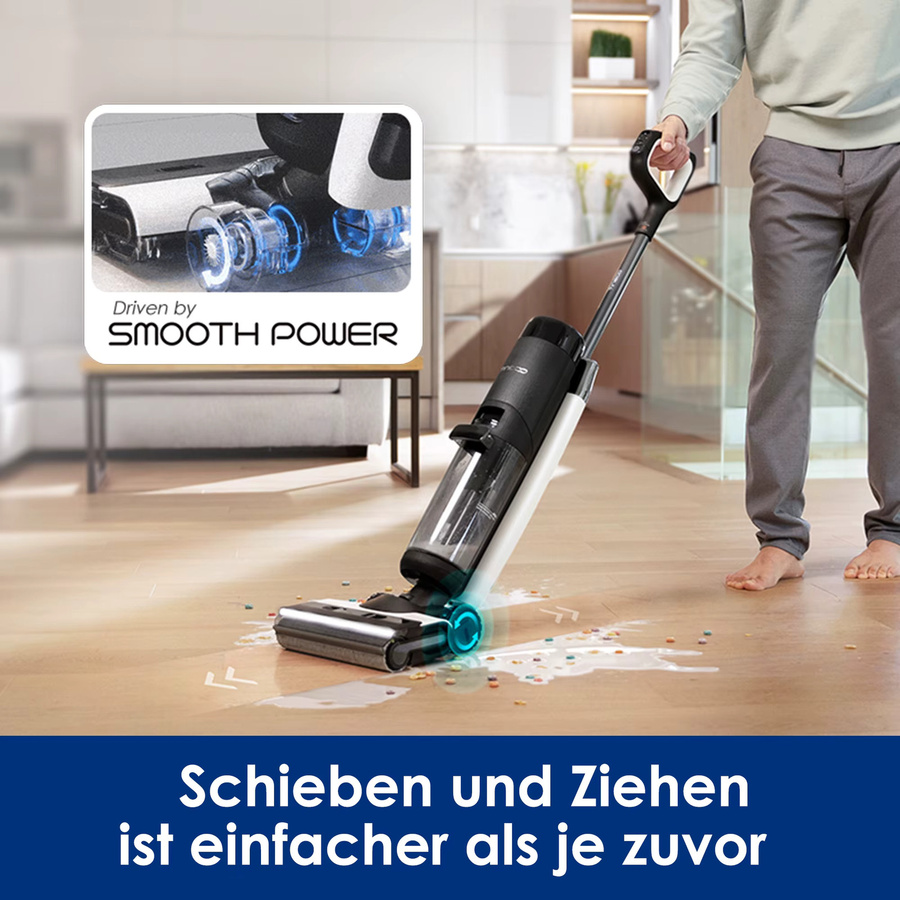 Tineco Floor ONE S7 PRO Kabelloser Nass-Trocken-Saugwischer in Weiß mit LED-Display zur Entfernung von Tierhaaren und klebrigen Verschmutzungen - Bild 4