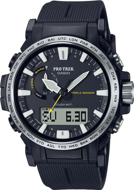 Casio Digitaluhr Pro Trek, Quarz, Edelstahl, Schwarz, Herren - Bild 1