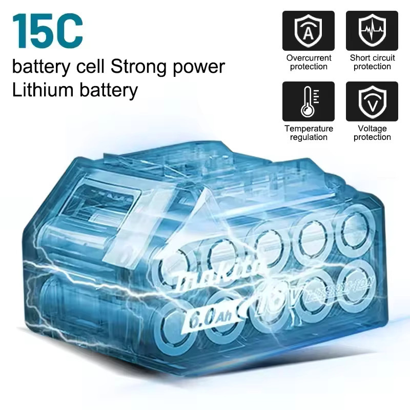 Makita Akku 18V mit 6Ah Kapazität kompatibel mit BL1860, BL1850B, BL1850, BL1840 und BL1830B - Bild 3
