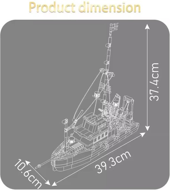 King 10185 Angelboot, Schiffbausteine Set, Küstenpier Szene - Bild 1