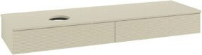 V&B Waschtischunterschrank Antao mit Frontstruktur in Grau lackiert, B: 160 cm, T: 50 cm - Bild 1