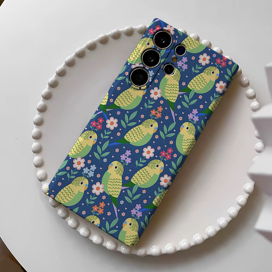 Budgie Floral Parade Handyhülle für Samsung Galaxy S26 S25 S24 S23 Ultra Plus, stoßfeste Doppelschicht robuste Rückabdeckung, mehrfarbig - Bild 3