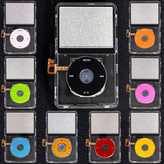Apple Transparente Frontplatte mit Clickwheel-Flex-Tasten-Set für iPod Classic 6. und 7. Generation (80GB, 120GB, 160GB) - Bild 1
