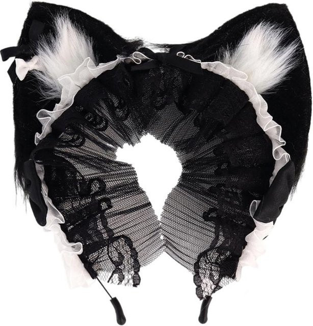 Haarband Katzenohren mit Schleifen, schwarz, Unisex - Bild 1