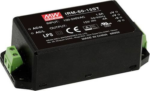 Mean Well MW IRM-60-15ST AC/DC-Printnetzteil 60W Schwarz - Bild 1