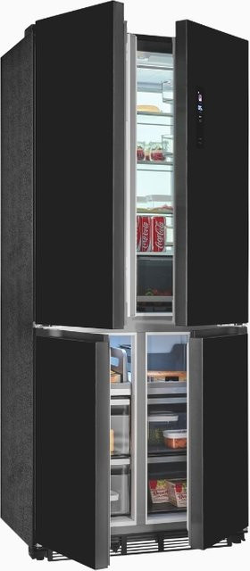 Exquisit EMD470-170-200E Einbau-Multidoor Kühlschrank in Schwarz-Glas mit No-Frost und Zero Degree Zone - Bild 1