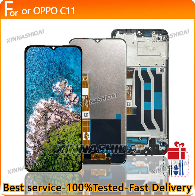 Oppo C11 LCD-Display Ersatz-Digitizer-Baugruppe mit Rahmen in Schwarz - Bild 1