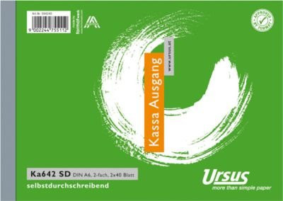 Ursus Style Kassa A6 quer, 80 Blatt, grün - Bild 1