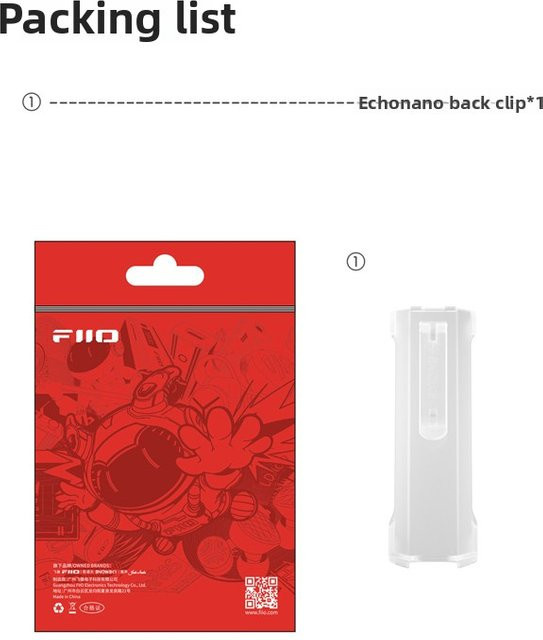 FiiO Snowsky NEST-ECHO NANO Back-Clip-Hülle für ECHO NANO MP3-Musikplayer, transparent mit matter Textur - Bild 1