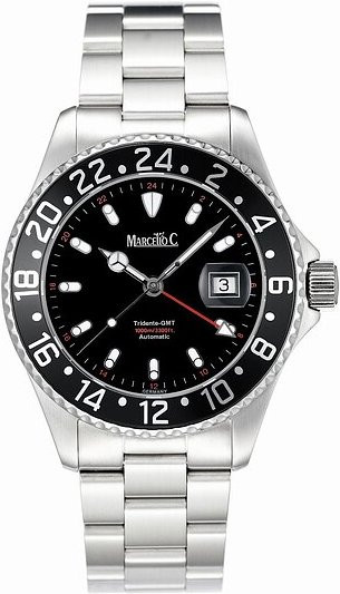 Marcello C. Armbanduhr Tridente, Automatik, Edelstahl, Schwarz, 44 mm, Herren - Bild 1