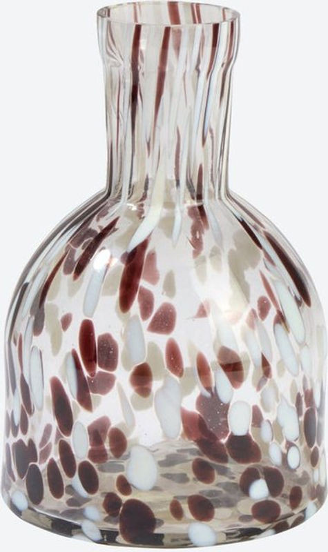Moderne bauchige Glasvase von NKD in Weiß und Mehrfarbig mit abstraktem Design für Schnittblumen, B/T/H: 11 x 11 x 16 cm - Bild 1