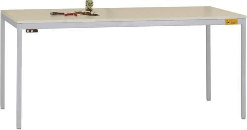 Manuflex UNIDESK ESD-Arbeitstisch LD1906.9006 mit Kunststoffplatte, Farbe Alusilber, B/T/H: 1200 x 800 x 70 cm - Bild 1