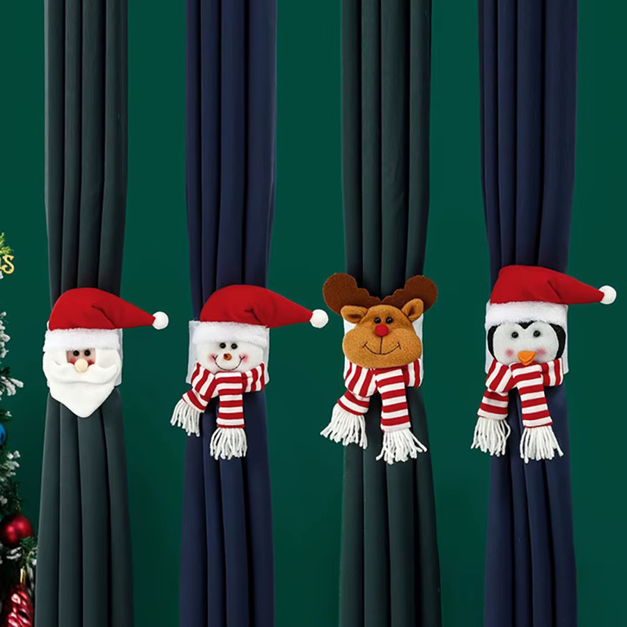Runtowo Weihnachtsvorhang-Anhänger mit Weihnachtsmann, Schneemann und Rentier in Mehrfarbig - Bild 2