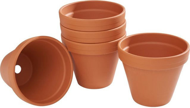 VBS Terrakotta Töpfe Braun für Garten, Küche und Dekoration, 5 Stück - Bild 1
