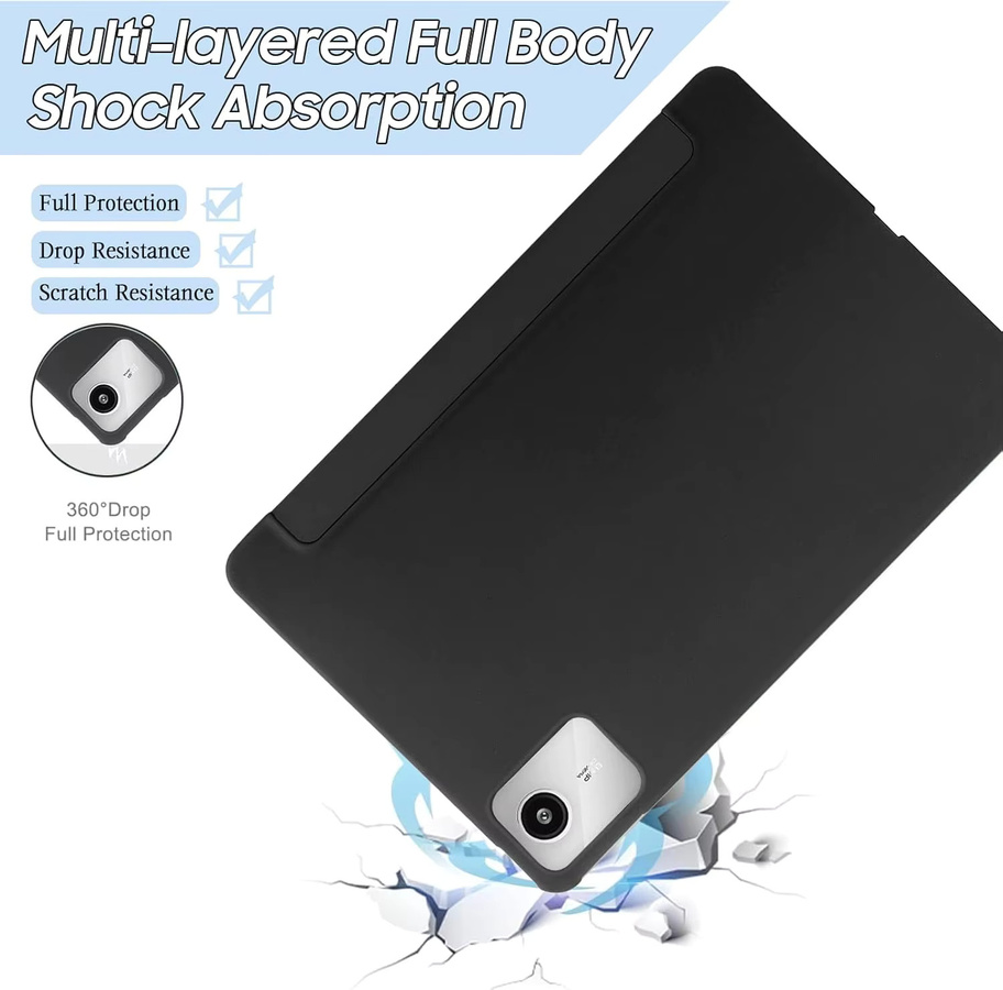 Magnetische Schutzhülle aus PU-Leder für Lenovo Tab M11 / Xiaoxin Pad 2024 (11 Zoll) mit Tri-fold Standfunktion in Schwarz oder Pink - Bild 5