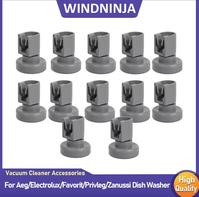 12 Stück Spülmaschinenräder für das obere Korbrad, passend für Aeg, Electrolux, Favorit, Privileg und Zanussi von WINDNINJA - Bild 1