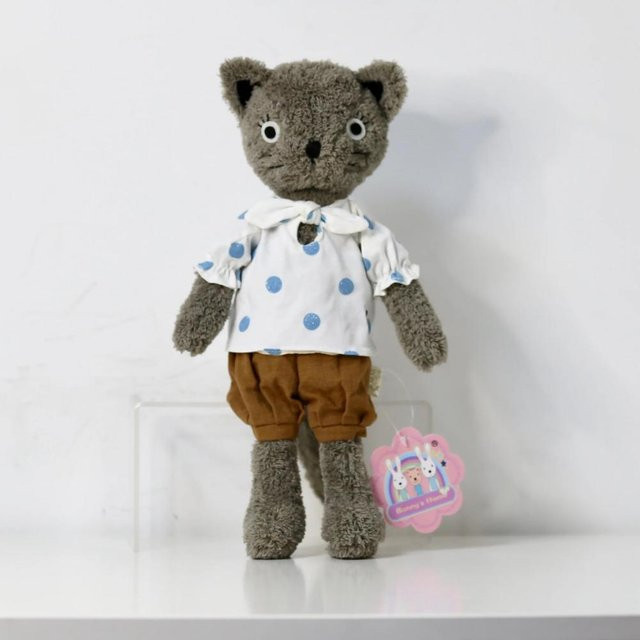 Kidsly Kawaii Katzen Plüschpuppen, Stofftiere, Grau, 25cm - Bild 1