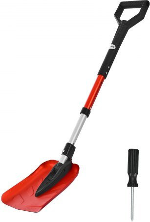 VEVOR Schneeschaufel aus Aluminiumlegierung mit D-Griff und verstellbarer Länge 910–1020 mm für Garten, Auto und Camping - Bild 1