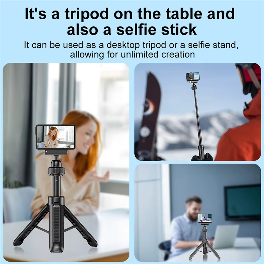 DJI Magnetisches Schnellverschluss-Kamerastativ für Osmo Action 5 Pro/4/3 als Teleskop-Selfie-Stick-Griff mit 360-Grad-Kugelkopf in Schwarz - Bild 2