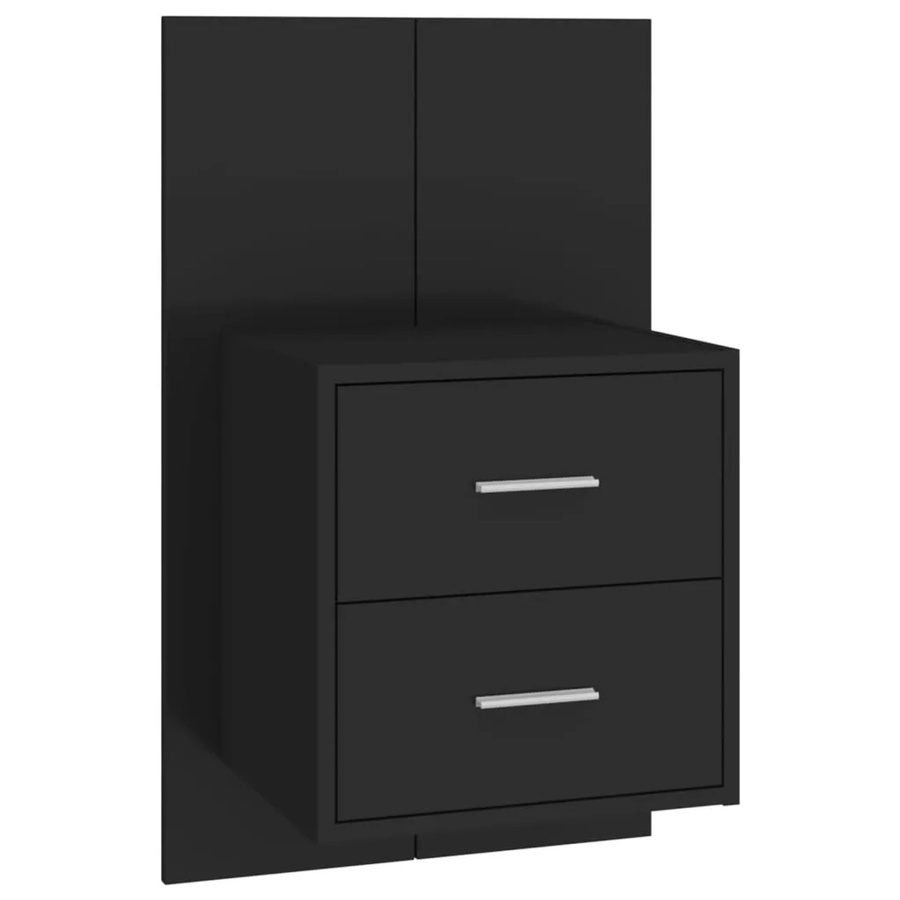 vidaXL Wand-Nachttisch Modell 2 aus Holzwerkstoff in Schwarz, B/T/H: 32,5 x 32,5 x 80,0 cm - Bild 2