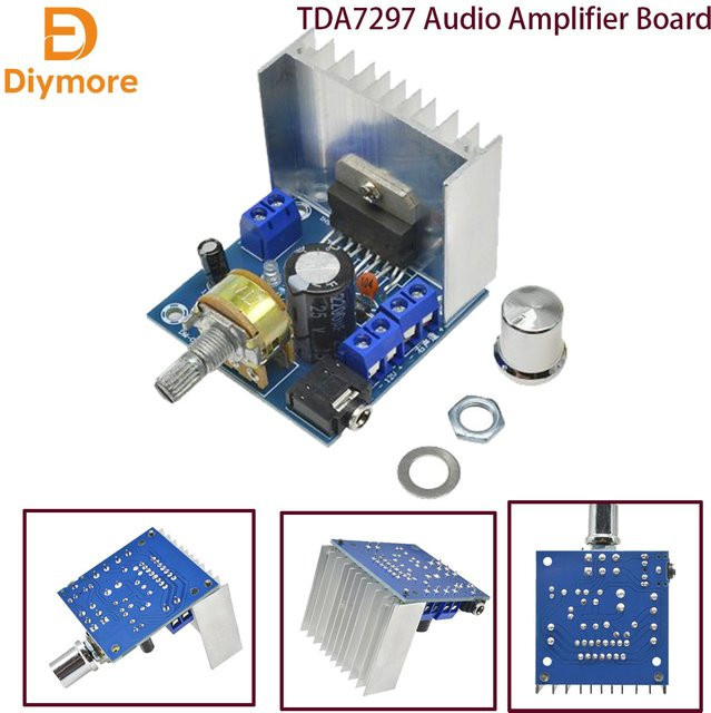 diymore TDA7297 Audio-Verstärkerplatine Mini-Stereo-Verstärkermodul 2,0 Dual-Channel Blau - Bild 1