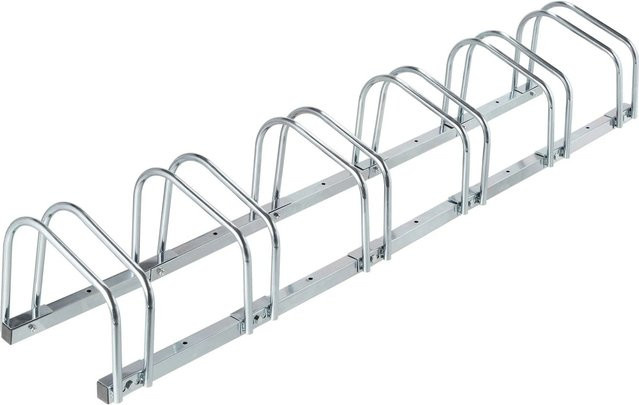 Relaxdays Fahrradständer aus Stahl in Silber für 6 Fahrräder, B/T/H: 163,5 x 27 x 33 cm - Bild 1