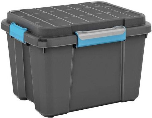 KIS Aufbewahrungsbox Scubba stapelbar B/H/T: 49,5 x 34 x 39 cm Grau-Blau Schwarz - Bild 1