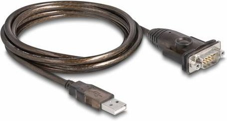 Delock USB 2.0 auf Seriell Adapter USB-A auf DB-9 schwarz transparent 1,5 m - Bild 1