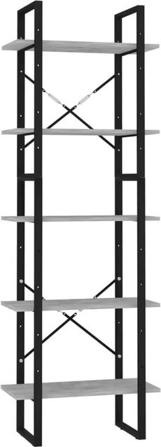 vidaXL Bücherregal im Industrial Design aus Holzwerkstoff und Metall, Grau, B: 60 cm, T: 30 cm, H: 175 cm - Bild 1